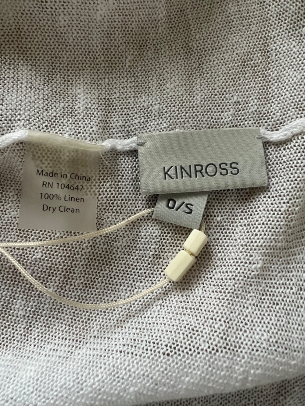 Kinross 100% Linen Open Cardigan Wrap NWT One Size Coastal Gray White Stripe - Picture 6 of 6